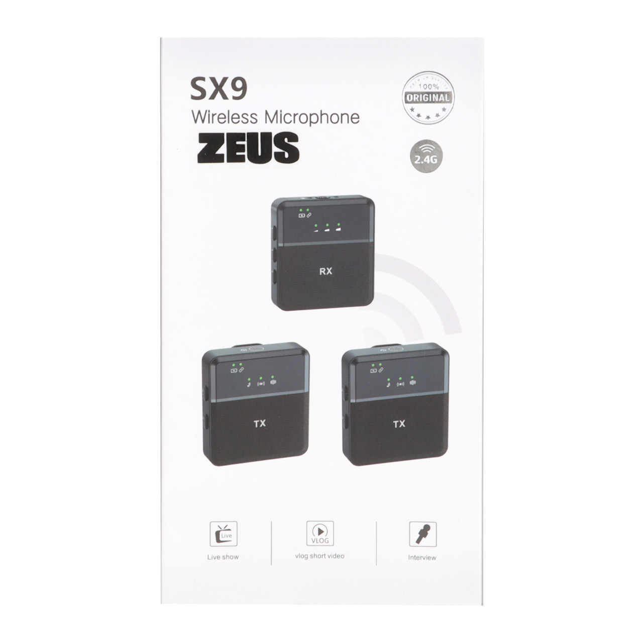 میکروفون یقه ای بی سیم Zeus Lightning / Type-C / AUX مدل SX9-Zeus Lightning SX9
