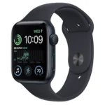 Apple Watch SE Gen2 2024 40mm Aluminum Silicone Sport Band Black body black strap