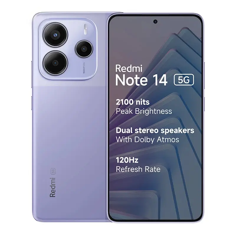 گوشی موبايل شیائومی مدل Redmi Note 14 5G ظرفیت 256 گیگابایت رم 8 گیگابایت – پک چین - بنفش