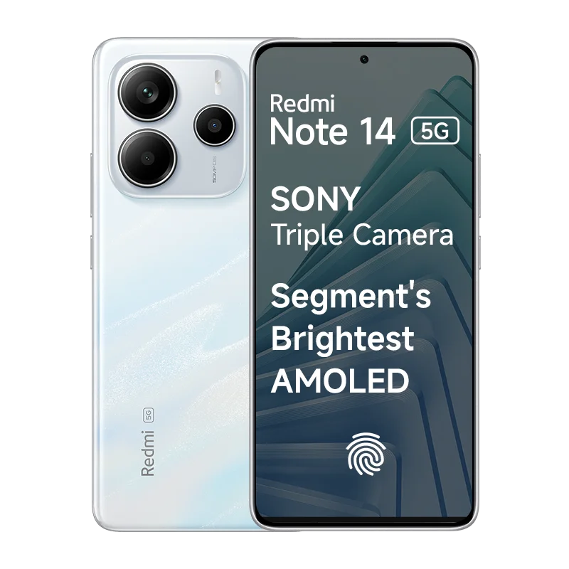 گوشی موبايل شیائومی مدل Redmi Note 14 5G ظرفیت 256 گیگابایت رم 8 گیگابایت – پک چین - سفید