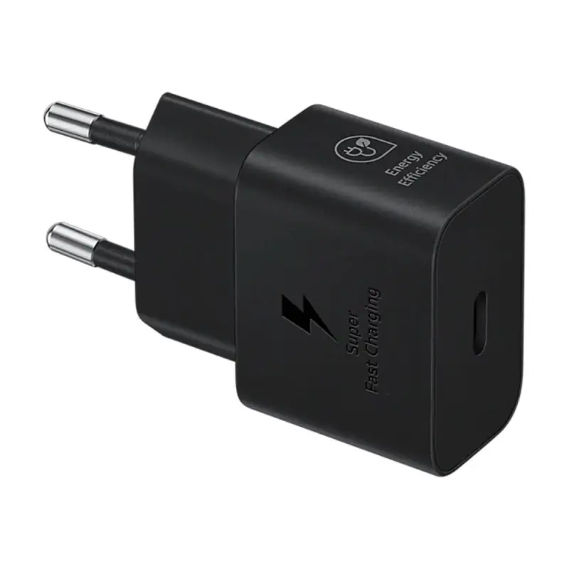 Samsung 25W Wall Charger Model EP T2510X with a 1 meter USB C cable black